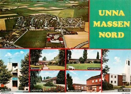 Massen Unna Fliegeraufnahme Ev Kirche Buecherei Ladenstrasse Kindergarten Buderu