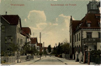 Waiblingen - Bahnhofstrasse mit Postamt