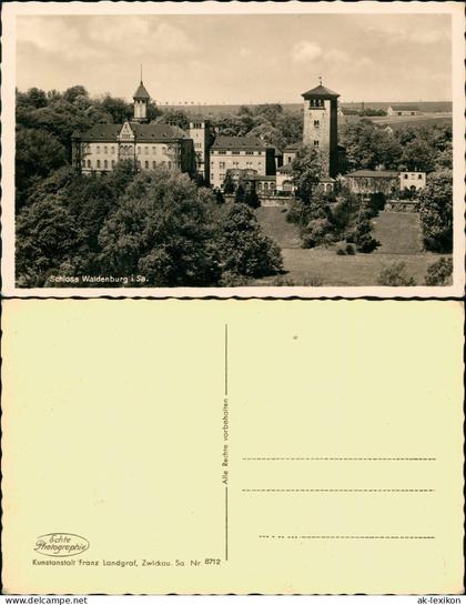 Ansichtskarte Waldenburg (Sachsen) Schloss (Sanatorium) 1932