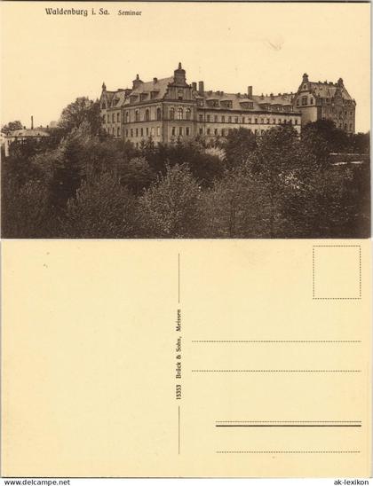 Ansichtskarte Waldenburg (Sachsen) Seminar 1913