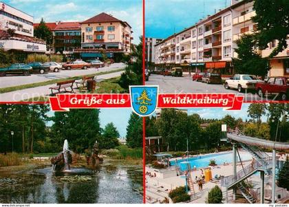 Waldkraiburg Strassenpartien Park Teich Freibad