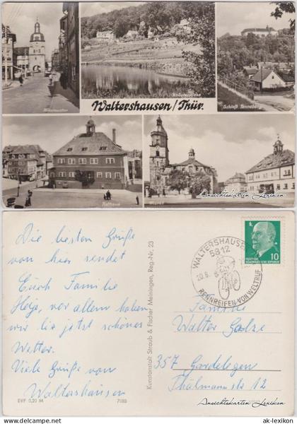 Ansichtskarte Waltershausen Mehrbildkarte 1968