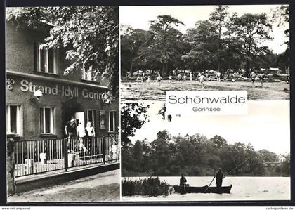 AK Schönwalde / Wandlitz, Gorinsee mit Strand-Idyll und Anglern