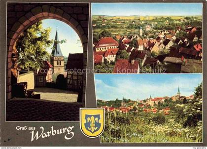 Warburg Westfalen Torbogen Altstadt Stadtpanorama Kirche Fachwerk Stadtmauer Blu