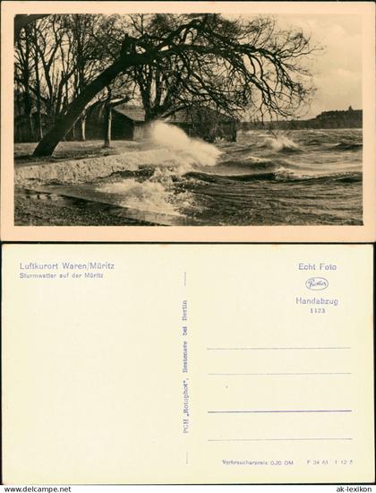 Ansichtskarte Waren (Müritz) Sturmwetter auf der Müritz 1961