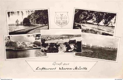 Waren Mueritz Panorama Uferpartien an der Mueritz Mecklenburgische Seenplatte