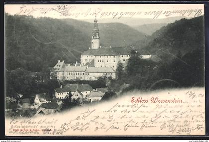 AK Weesenstein, Ortspartie mit Schloss Weesenstein