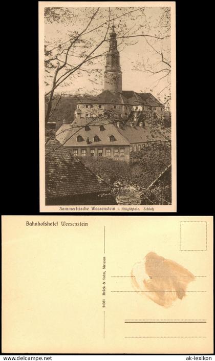 Ansichtskarte Weesenstein (Müglitz) Schloss Weesenstein Seitenansicht 1928