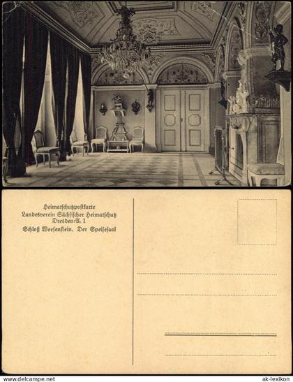 Weesenstein (Müglitz) Schloss Weesenstein Innenansicht Speisesaal 1920