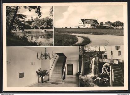 AK Wegberg /Erkelenz, Europa-Jugendherberge aussen und innen mit Wasserrad