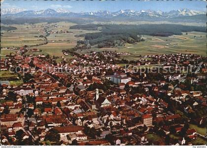 Weilheim Oberbayern Fliegeraufnahme mit Zugspitze
