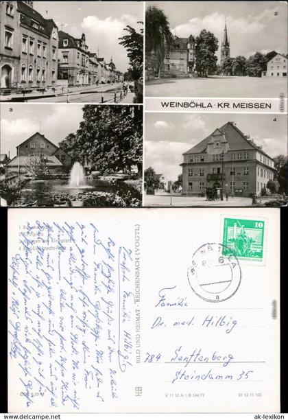Weinböhla  Bahnhofstraße Kirchplatz Karl-Liebknecht-Platz Ansichtskarte  1977