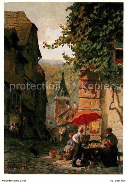 Weinheim Bergstrasse Alt Weinheim Marktszene Kuenstler Karl Weisser