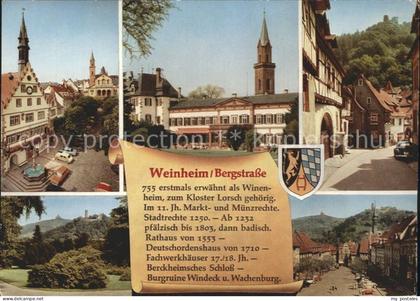 Weinheim Bergstrasse Fliegeraufnahme Marktplatz Kloster Lorsch