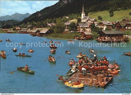 Weissensee Kaernten Flosskonzert Trachtenkapelle