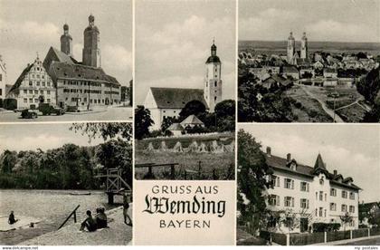 Wemding Bayern Rathaus Kirchen Panorama Seepartie