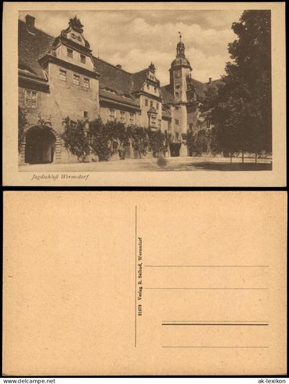 Ansichtskarte Wermsdorf Jagdschloss - Hof 1920