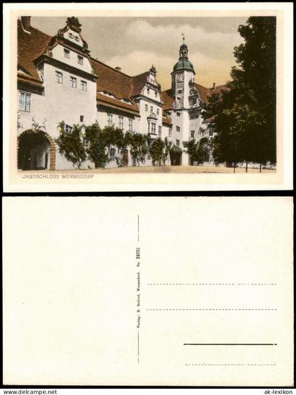 Ansichtskarte Wermsdorf Jagdschloss - HOFSEITE 1928