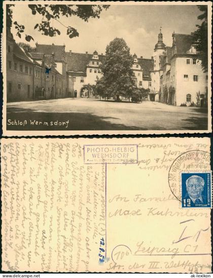 Ansichtskarte Wermsdorf Schloß Wermsdorf zur DDR-Zeit 1953