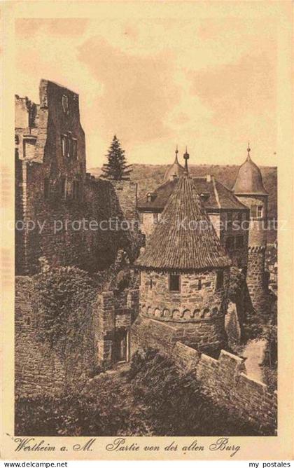 Wertheim Main BW Burg-Wertheim Burgruine Turm Zinnen Mauerwerk Burganlage
