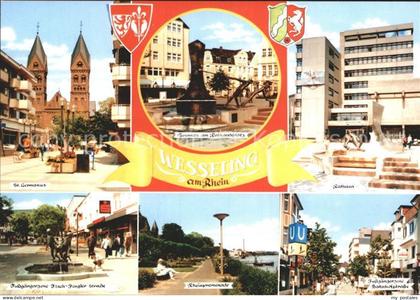 Wesseling Rathaus Fussgaengerzone Sankt Germanus Rheinpromenade