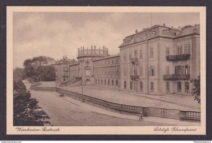 Vintage postcard Biebrich Palace Rheinfront Wiesbaden Hesse Germany