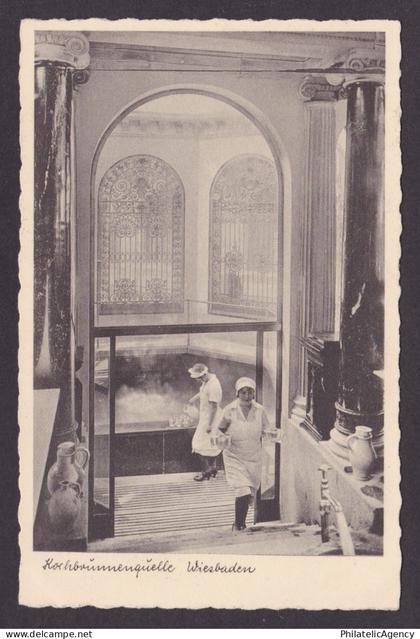 Vintage postcard Kochbrunnen Thermal Spring Interior Wiesbaden Hesse Germany