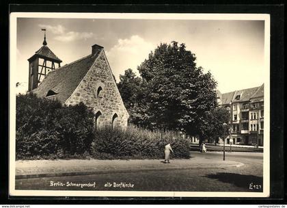 AK Berlin-Schmargendorf, Blick auf alte Dorfkirche