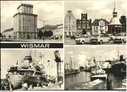 Wismar Mecklenburg Vorpommern Wismar Platz Schiff Hafen x 1970