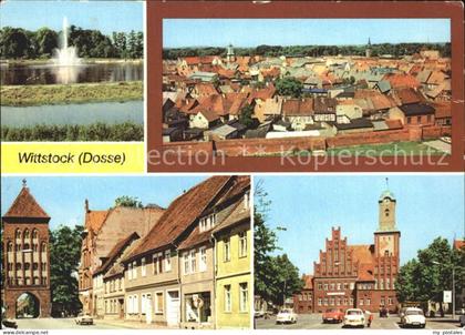 Wittstock Teich Teilansicht Gropertor Rathaus