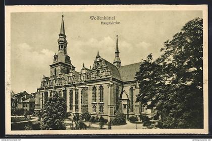AK Wolfenbüttel, Hauptkirche mit Park