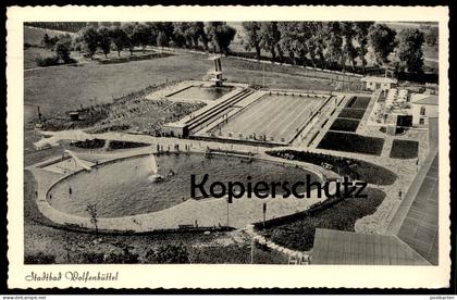 ÄLTERE POSTKARTE WOLFENBÜTTEL STADTBAD FREIBAD SCHWIMMBAD GASTSTÄTTE R. ERDELEN bath Ansichtskarte AK cpa postcard