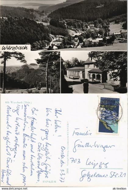 Wurzbach Mehrbildkarte mit Ortsnansichten Panorama-Ansichten 1977