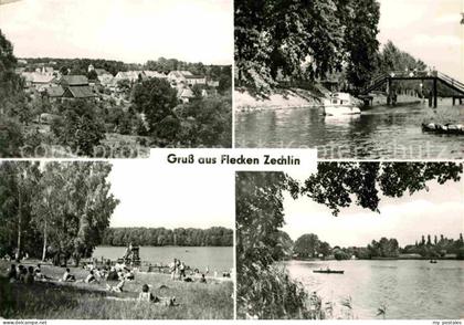 Flecken Zechlin Teilansichten Kanal Badestrand Schwarzer See