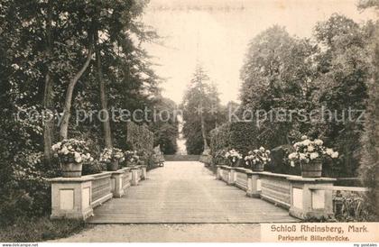 Rheinsberg Schloss Rheinsberg Parkpartie Billardbruecke