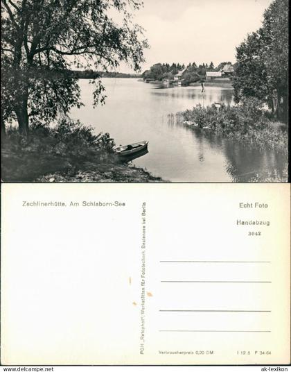 Zechlinerhütte/Mark-Rheinsberg Partie am Schlabornsee DDR Postkarte 1964