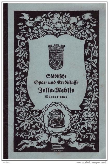 Sparbuch Sparkasse , Zella-Mehlis 1928-46 , Heinz Zülich , Werkzeugmacher !!!!