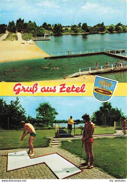 Zetel Friesland Niedersachsen Badesee Minigolfplatz Badende Steg Rasen