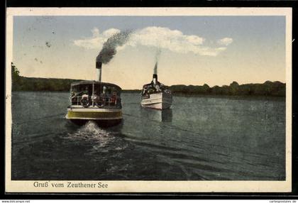 AK Zeuthen, Dampfschiffe auf dem Zeuthener See