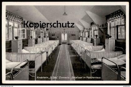 ALTE POSTKARTE KINDERHEIM ST. OTTO ZINNOWITZ USEDOM SCHLAFSAAL IM MÄDCHENHAUS children's home foyer d'enfants postcard