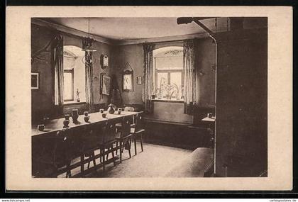 AK Ansprung /Zöblitz, Jugendherberge Hüttstadtmühle, Speisezimmer