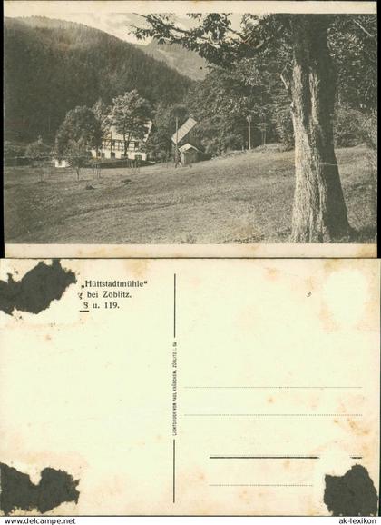 Ansichtskarte Zöblitz Partie an der Hüttstadtmühle 1922