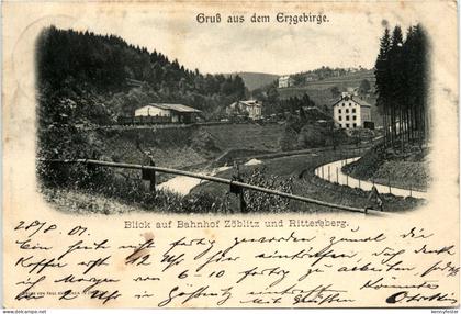 Zöblitz - blick vom Bahnhof und Rittersberg