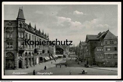 ALTE POSTKARTE ZWEIBRÜCKEN HAUPTSTRASSE Deux-Ponts Zweibruecken cpa postcard AK Ansichtskarte