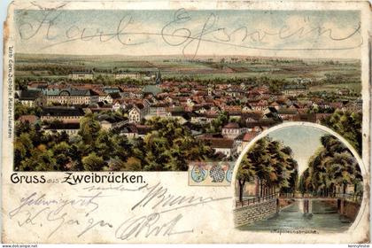 Gruss aus Zweibrücken - Litho