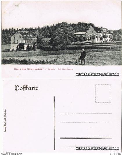 Ansichtskarte Zwönitz (Erzgeb.) Partie in Bad Gutenbrunn 1910