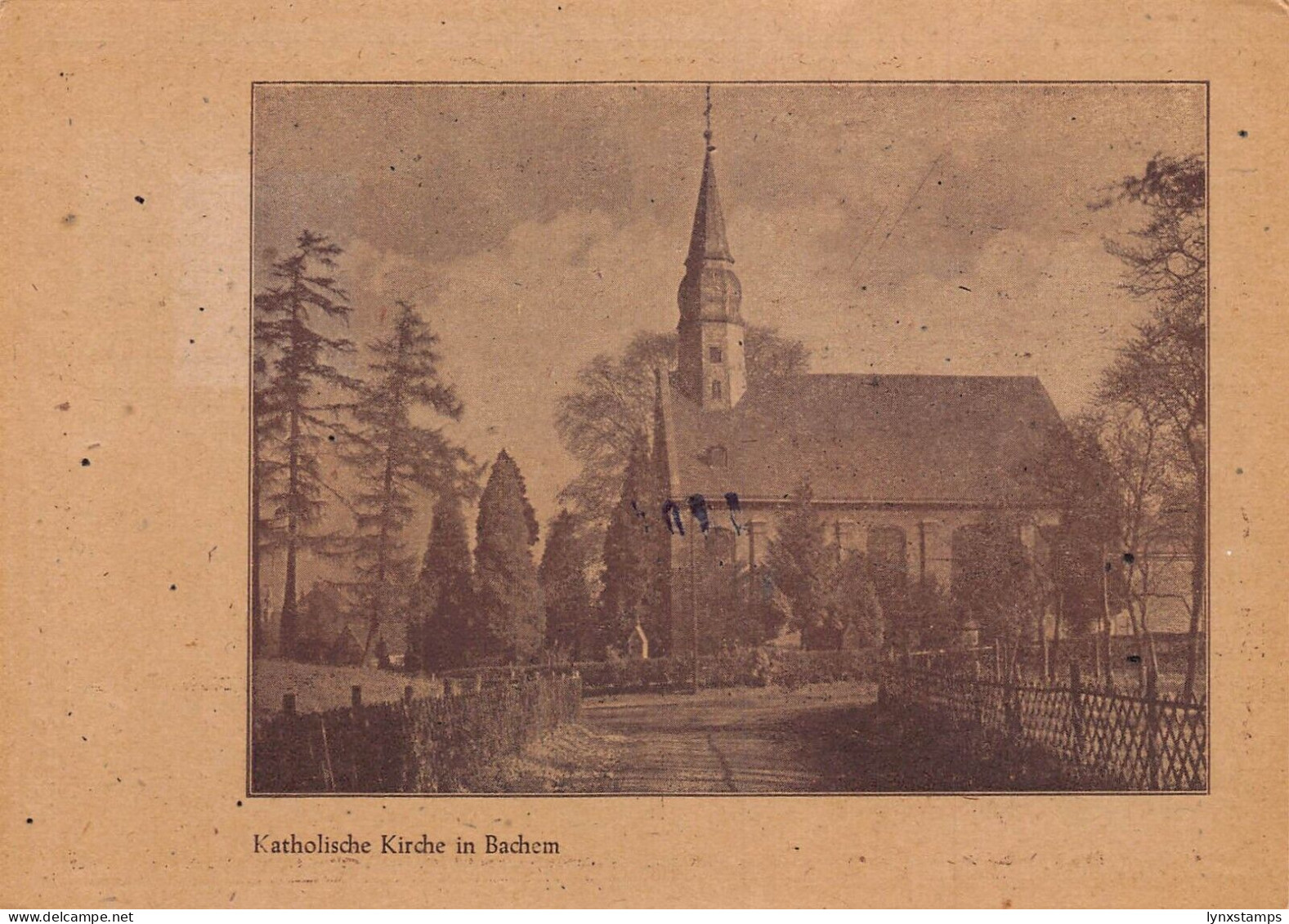 Germany Bachem Church Frechen Philatelic Club Stamps Exhibition 1947 postcard