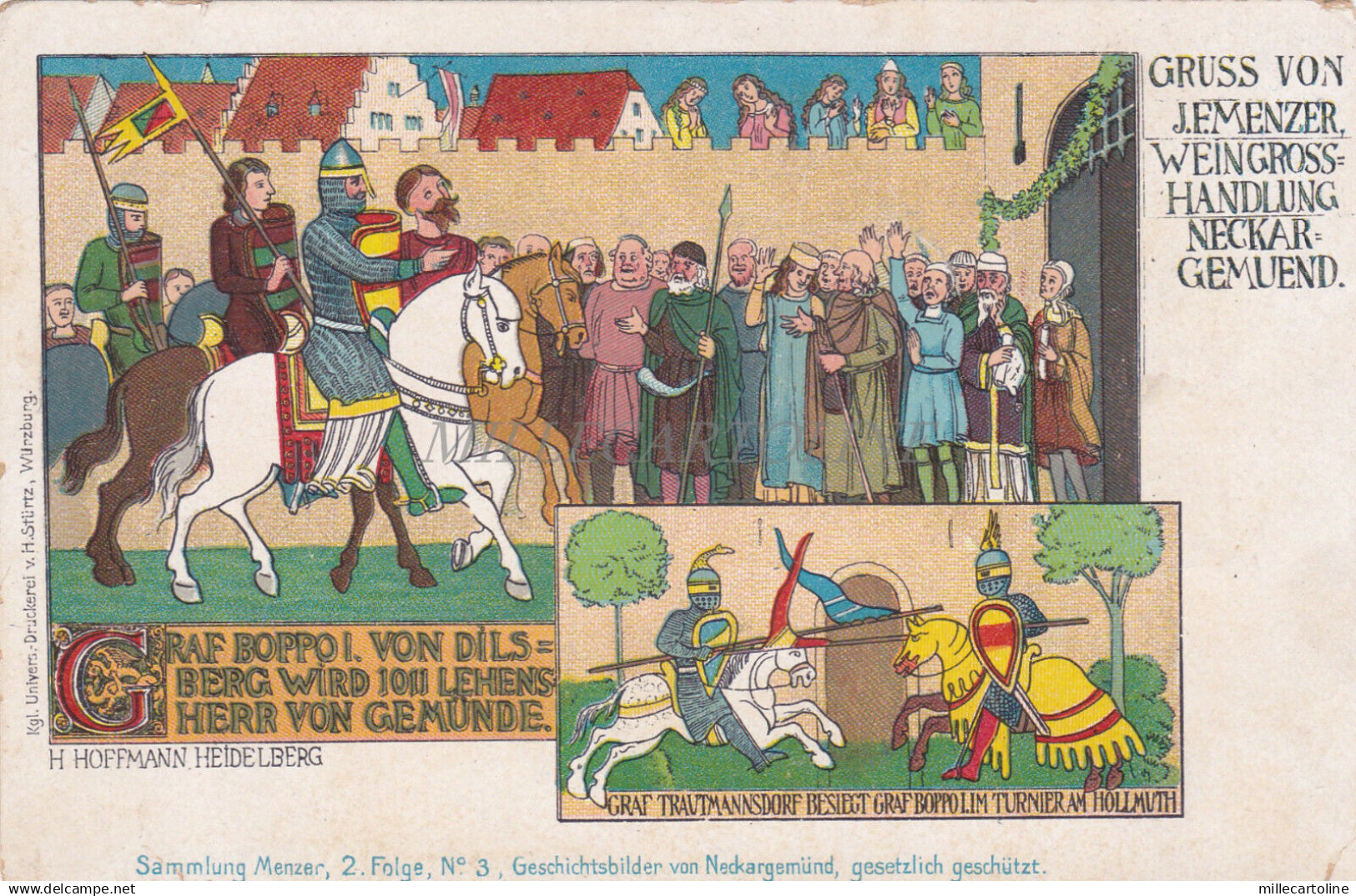 GERMANY - Gruss von J. F. Menzer, Weingrosshandlung, Neckargemünd