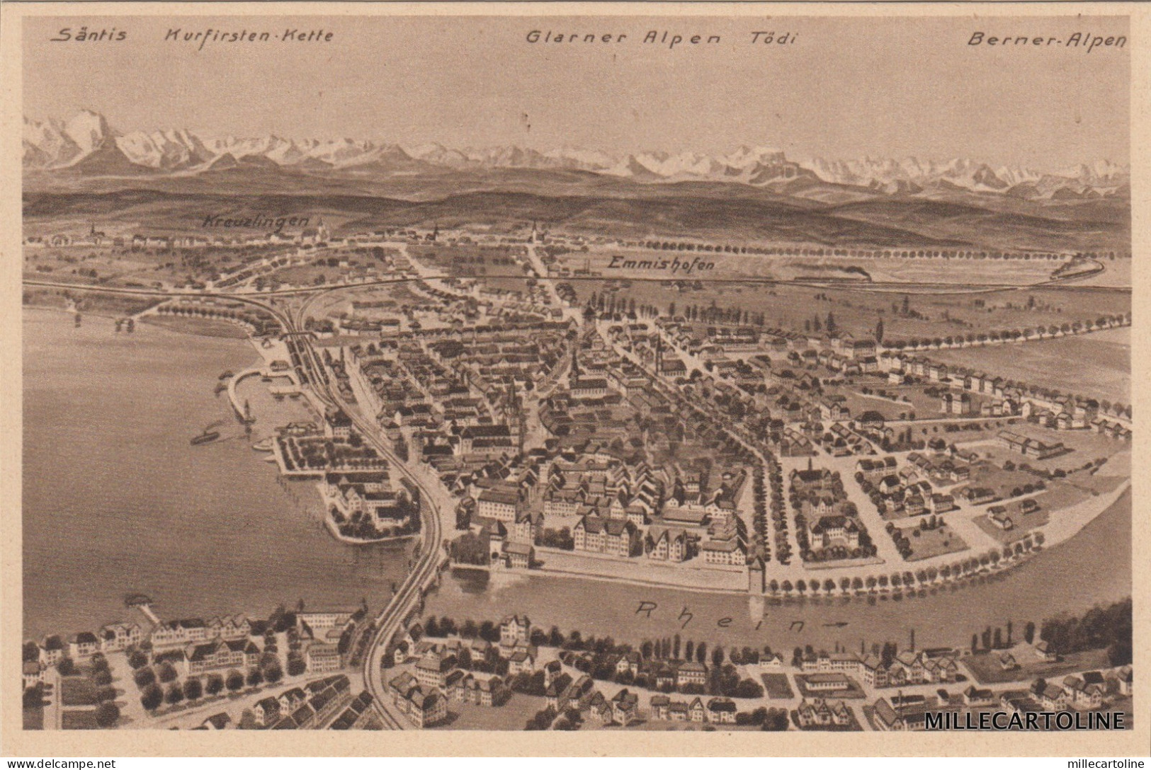 GERMANY - Konstanz - Konstanz mit Gebirge