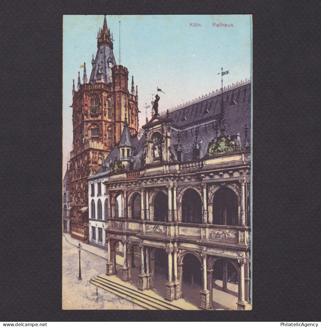GERMANY, Postcard, Cologne, Town hall, send to Denmark